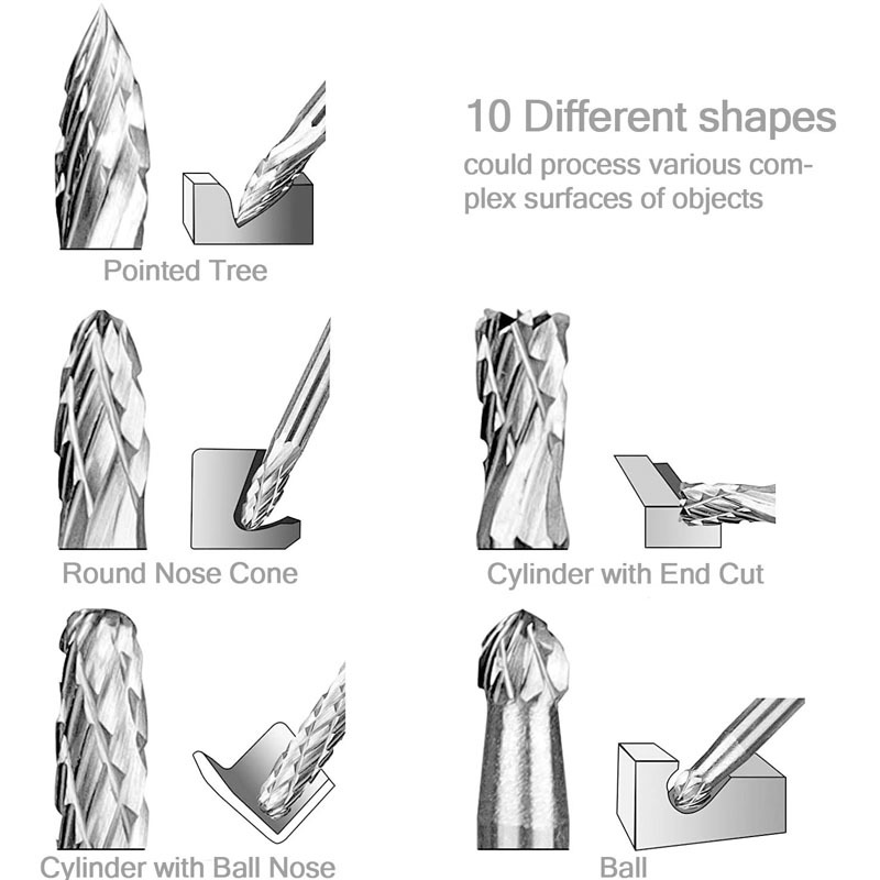 3mm Shank Tungsten Carbide Bur - Woodworking Files And Rasps ulasan dan harga