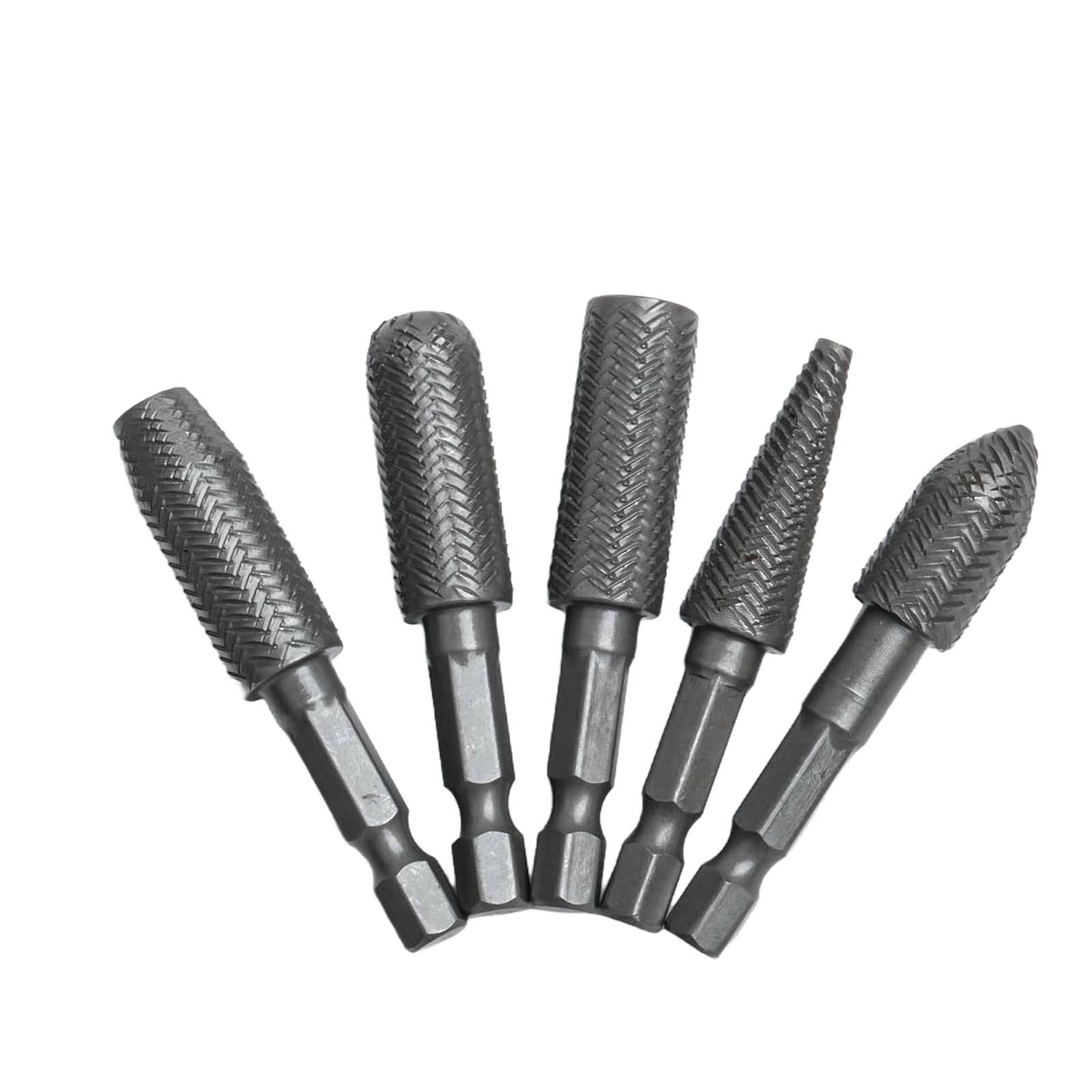5Pcs Rotary Rasp 1/4inch Hex S - Woodworking Files And Rasps ulasan dan harga
