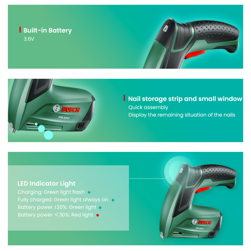 Bosch PTK 3.6 Li Cordless Nail - Woodworking Nail Gun ulasan dan harga