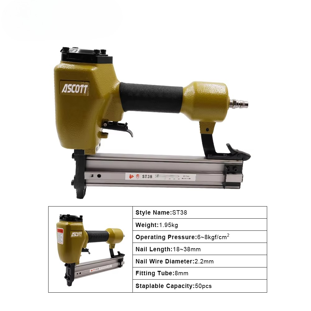 ST38 14GA Heavy  Pneumatic Nai - Woodworking Nail Gun ulasan dan harga